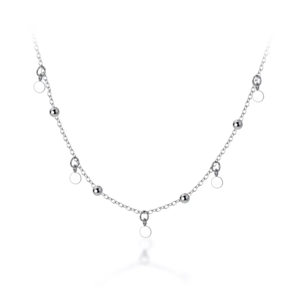 ⚡New 925 Sterling Silver Coin Disc Bead Necklace - Picture 3 of 3